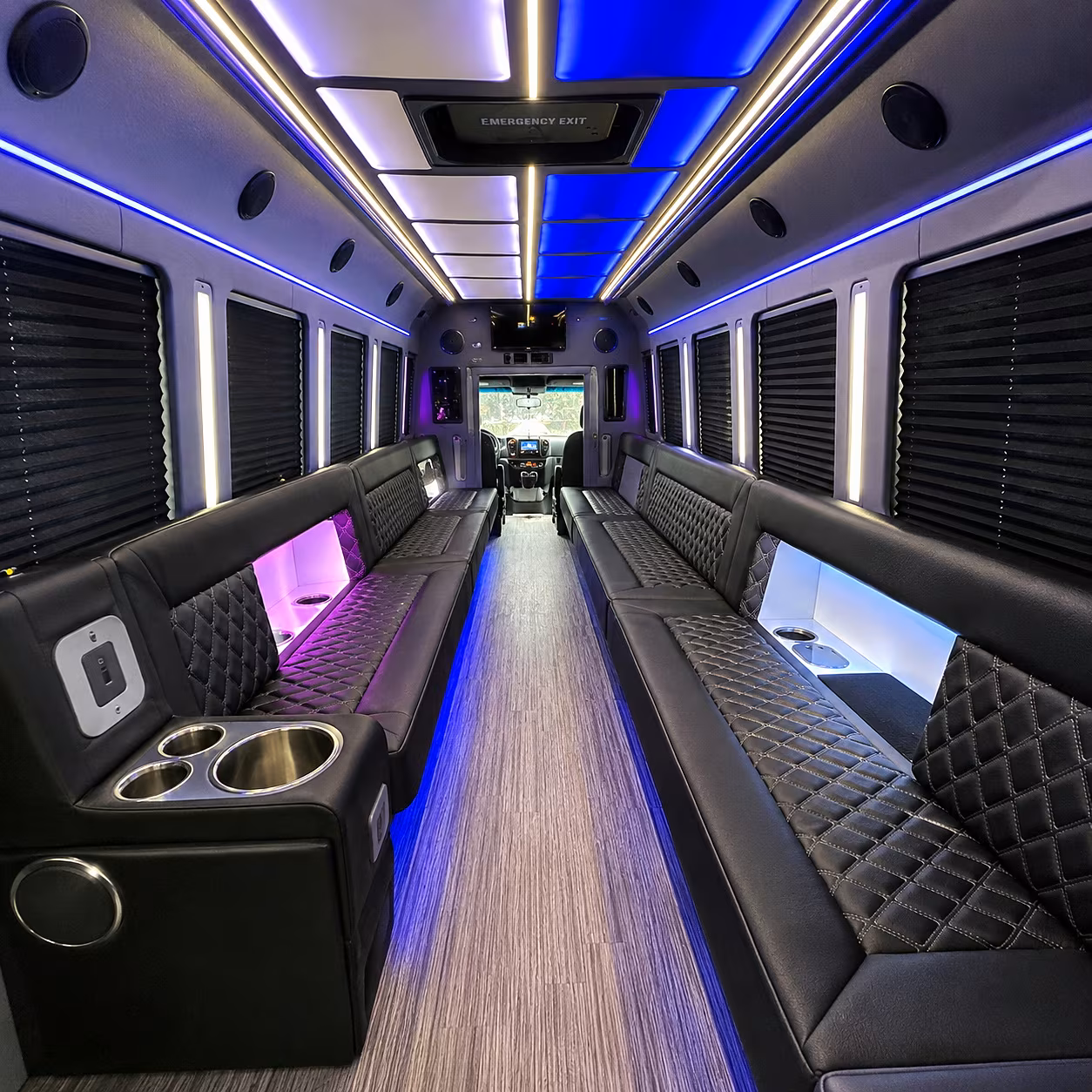 columbia party bus rental interior